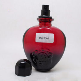 Red And Black 60ml Refillable Empty Scent Bottles 170mm Height With Silver Crimp Pump
