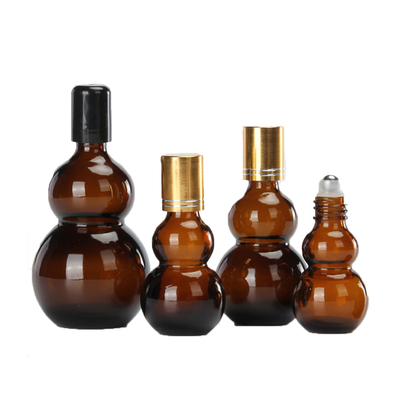 Hurtownia 10-100ml Bursztynowe Butelki Roll-on w Kształcie Podwójnej Dyni na Olejki Eteryczne‌ Ekologiczne